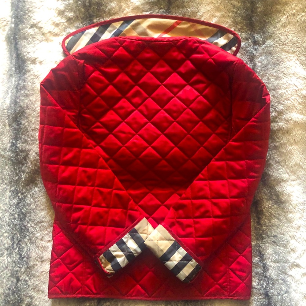 Burberry Girls Diamond Quilted Red Jacket